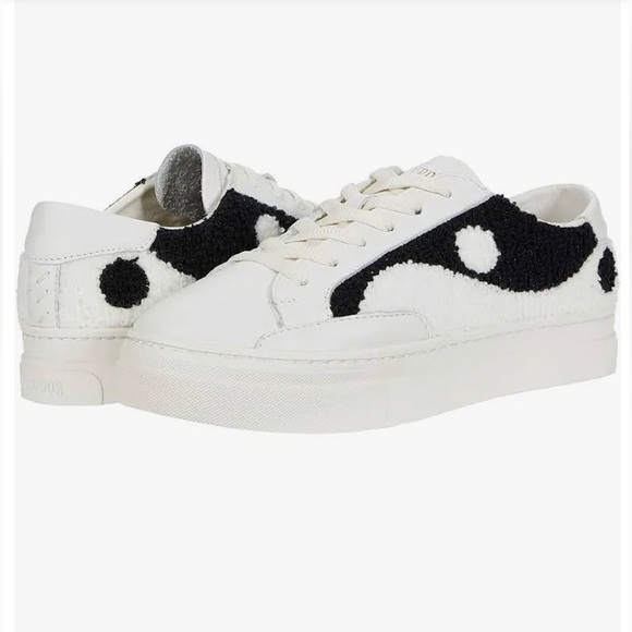 Soludos Women’s Yin Yang Platform Sneaker Black White Size 7.5 - Picture 1 of 6